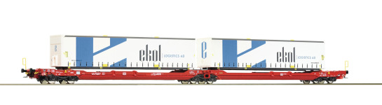 Roco 77386 - H0 Doppeltaschen-Gelenkwagen T3000e + Ekol Wechselbrücken der DB-AG, Ep.VI*